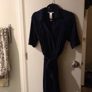 Navy blue wrap dress